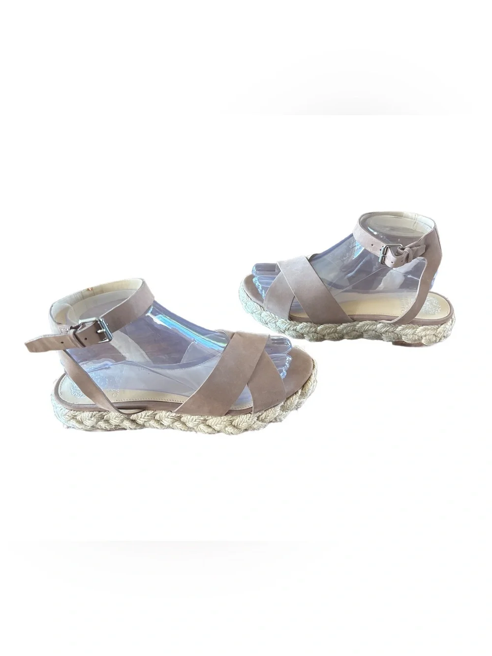 Vince Camuto Taupe Crisscross Espadrille Wedges Size 85